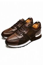 GUARDIAN Brown Leather Men's Sneakers - Image 4