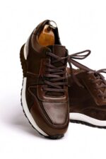 GUARDIAN Brown Leather Men's Sneakers - Image 5