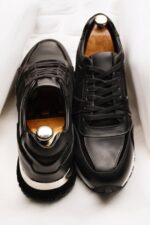 GUARDIAN Black Leather Men's Sneakers - Image 5