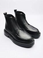 BAZID Black Leather Men's Boots - Image 3