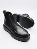BAZID Black Leather Men's Boots - Image 6