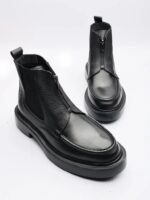 BAZID Black Leather Men's Boots - Image 4