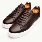 FIERO Brown Leather Men's Sneakers