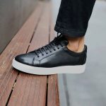 FIERO Black Leather Men's Sneakers