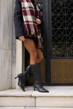 CELESTE Black Leather Women's High Boots - Image 2