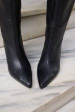 CELESTE Black Leather Women's High Boots - Image 6