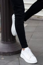MARINO White Leather Men's Sneakers - Image 4