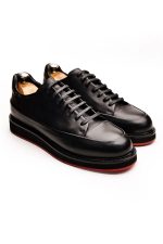 BENEFICA Black Leather Men's Sneakers