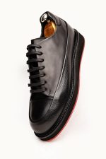 BENEFICA Black Leather Men's Sneakers - Image 3