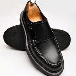 KRASS Black Leather Men's Classic Shoes