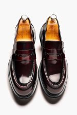 TYLOR Burgundy Patent Leather Men's Classic Shoes - Image 2