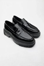 YEEP Black Supple Leather Men's Classic Shoes