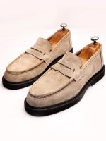 TYLOR Beige Suede Leather Men's Classic Shoes - Image 3