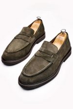 TYLOR Green Suede Leather Men's Classic Shoes - Image 4