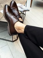 LORD Brown Leather Men's Classic Shoes
