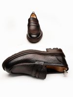 ELITE Brown Leather Men's Classic Shoes - Image 4