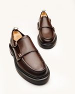 KRASS Brown Leather Men's Classic Shoes - Image 3