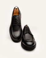 BOLTON Black Leather Men's Classic Shoes - Image 5