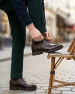 BOLTON Brown Leather Men's Classic Shoes - Image 2