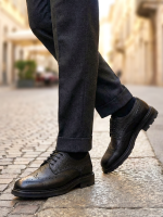 PRESTIJ Black Leather Men's Classic Shoes