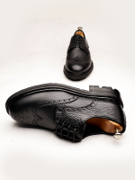 PRESTIJ Black Leather Men's Classic Shoes - Image 4