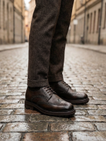 PRESTIJ Brown Leather Men's Classic Shoes