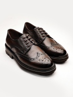 PRESTIJ Brown Leather Men's Classic Shoes - Image 3