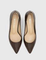 NELIA Dark Brown Leather Women's Stiletto - Image 5