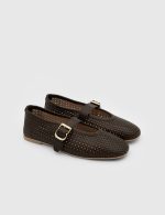 ADELINE Brown Leather Women's Ballerina - Image 3