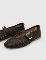 ADELINE Brown Leather Women's Ballerina - Image 2