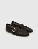 ADELINE Black Leather Women's Ballerina - Image 3