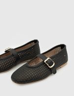 ADELINE Black Leather Women's Ballerina - Image 2