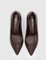 NELIA Burgundy Leather Women's Stiletto - Image 5