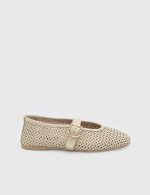 ADELINE Beige Leather Women's Ballerina