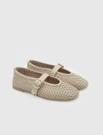 ADELINE Beige Leather Women's Ballerina - Image 3