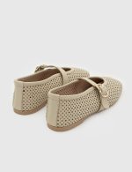 ADELINE Beige Leather Women's Ballerina - Image 4