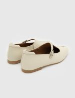 NORA Beige Leather Women's Ballerina - Image 4