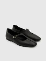 NORA Black Leather Women's Ballerina - Image 3