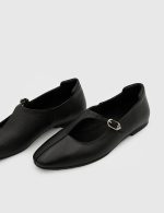 NORA Black Leather Women's Ballerina - Image 2