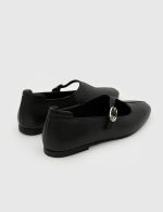 NORA Black Leather Women's Ballerina - Image 4