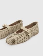 ADELINE Beige Leather Women's Ballerina - Image 2