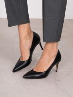 PATRICIA Black Leather Women's Stiletto - Image 3