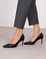 PATRICIA Black Leather Women's Stiletto
