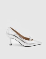 DIVINE Silver Leather Women's Stiletto