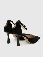 ARMELIS Black Suede Leather Women's Heeled Sandal - Image 4