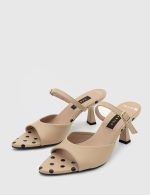 LUSIANA Nude Leather Women's Heeled Sandal - Image 2