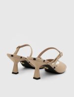 LUSIANA Nude Leather Women's Heeled Sandal - Image 5