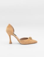 PAMEL Tan Suede Leather Women's Stiletto