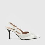 ANASTASIA White Leather Women's Heeled Sandal