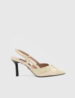 ANASTASIA Nude Leather Women's Heeled Sandal